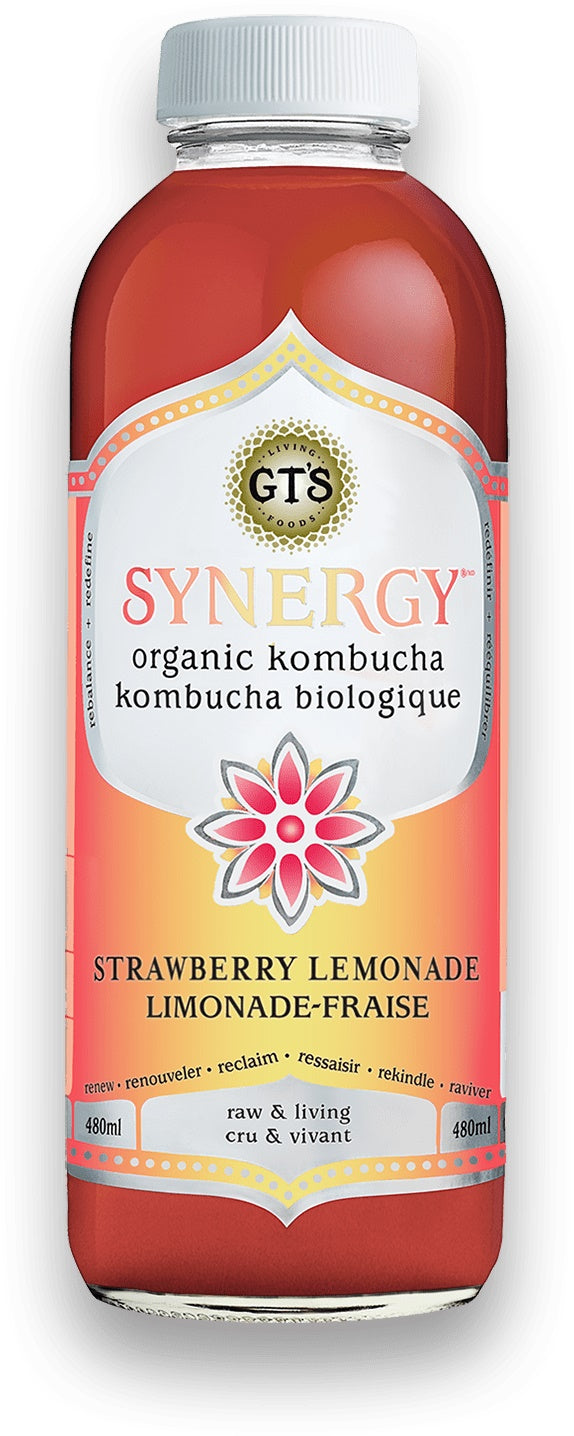 GT's Living Foods Strawberry Lemonade Organic Raw Kombucha 480ml