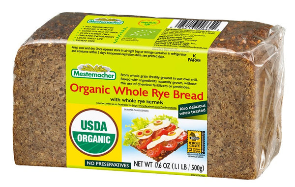 Mestemacher Whole Rye Organic Bread 500g
