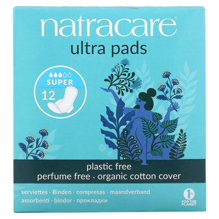 Natracare Pads Super Ultra Wings 12ct