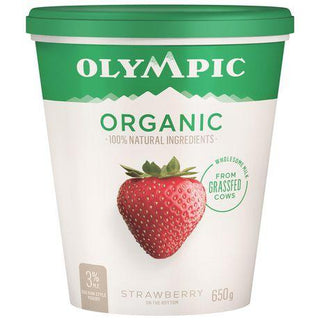 Olympic Dairy Strawberry Yogurt Organic 650g