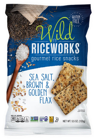 RiceWorks Sea Salt & Flax Rice Chips 155g