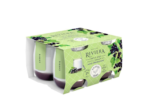 Riviera Black Currant Petit Pot Organic Yogurt 4x120g