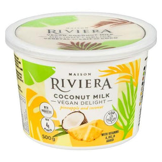 Riviera Pineapple & Coconut Vegan Delight Yogurt 500g