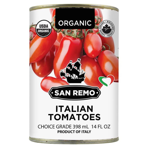 San Remo Whole Tomatoes Organic (398ml/796ml)