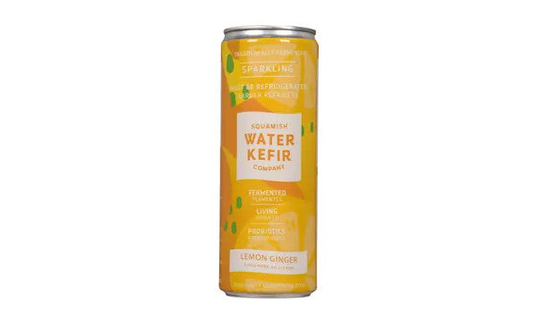 Squamish Water Kefir Lemon Ginger Probiotic Soda 355ml