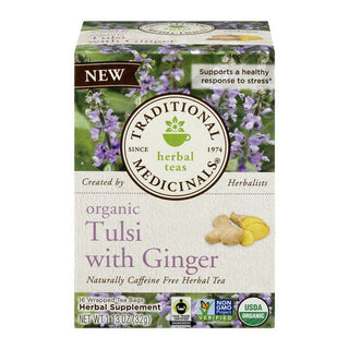 Traditional Medicinal Organic Tulsi with Ginger 16 teabags