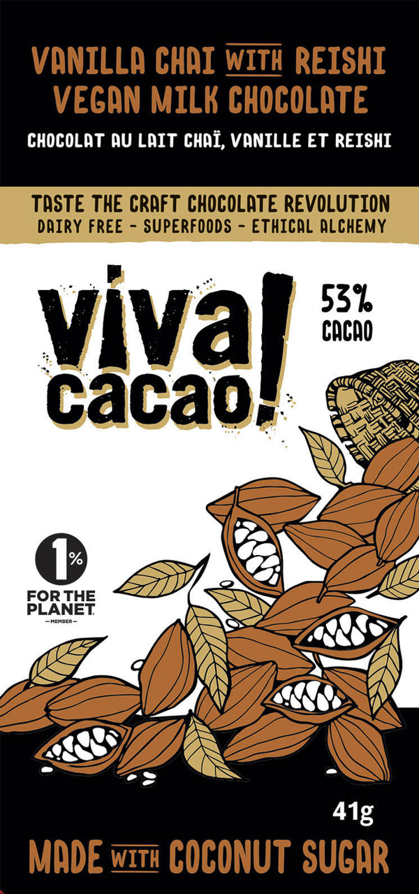 Viva Cacao Chocolate Bar Vanilla Chai & Reishi 41g