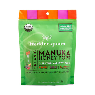 Wedderspoon Manuka Honey Pops Organic 24ct